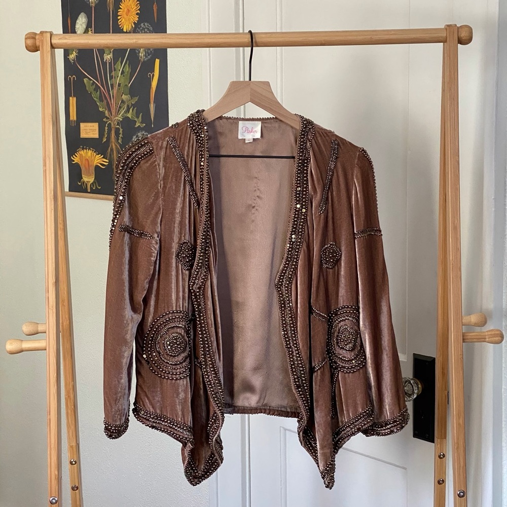 Parker velvet beaded jacket size small